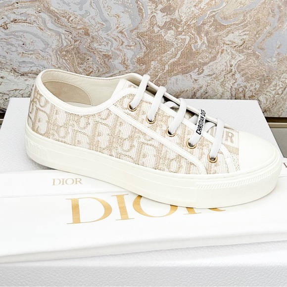 Dior Beige and White Women's Sneakers - Picture 4 of 9